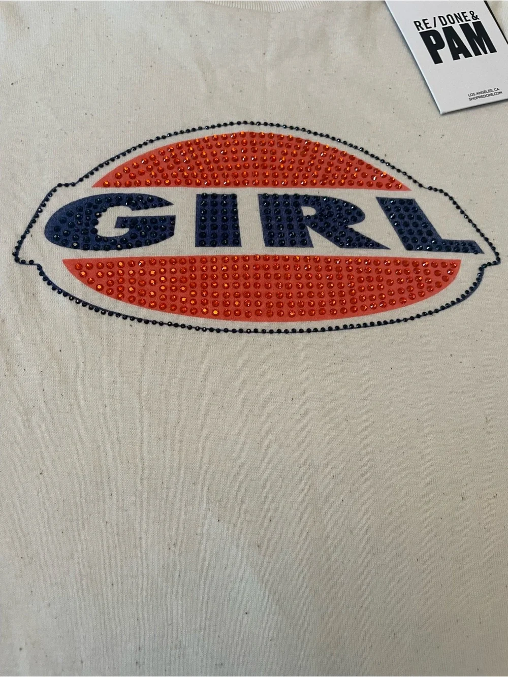 Re/Done Cream Graphic Long-Sleeve Knit Top with 'GIRL' Detail - Picture 4 of 6